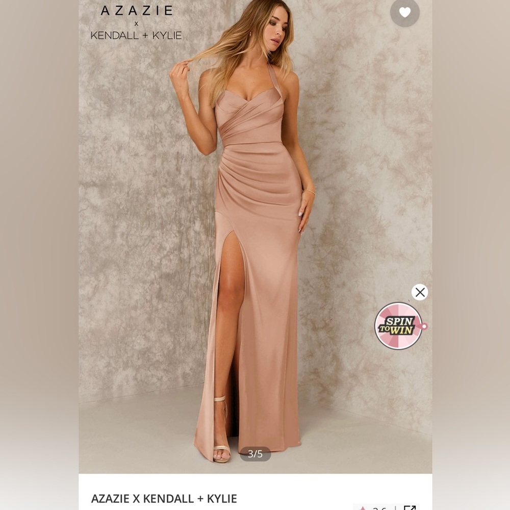 Azazie English Rose Satin Bridesmaid Dress